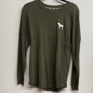 PINK Victoria's Secret Olive Graphic Long Sleeve